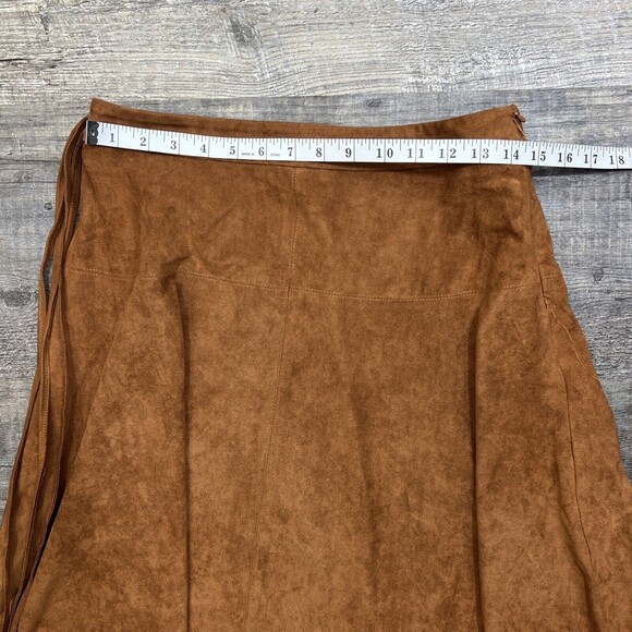 Octavia Faux Suede Knee Length Skirt Boho Fall Winter Size Medium - Picture 10 of 14